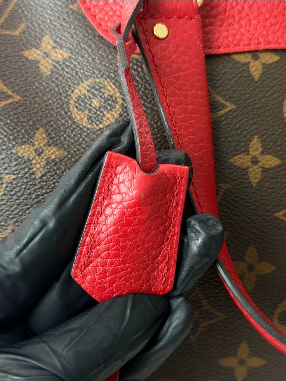 Louis Vuitton Retiro NM Monogram Canvas Coquelicot Red Satchel Bag w/ Lock Keys - Picture 5 of 11